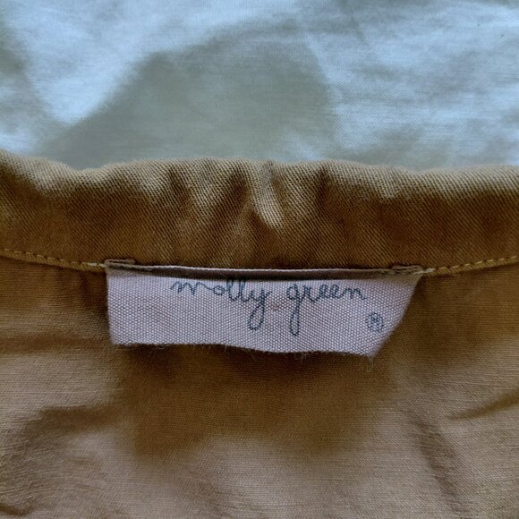 Molly Green Romper Jumpsuit Brown Zipper Size M - Picture 2 of 4